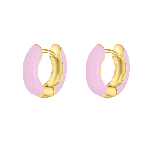 Gold Vermeil & Purple Enamel Edie Earrings