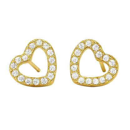 Gold Vermeil Jane Open Heart Stud Earrings