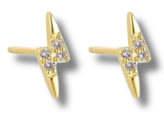 14K Vermeil Lightening Bolt Studs