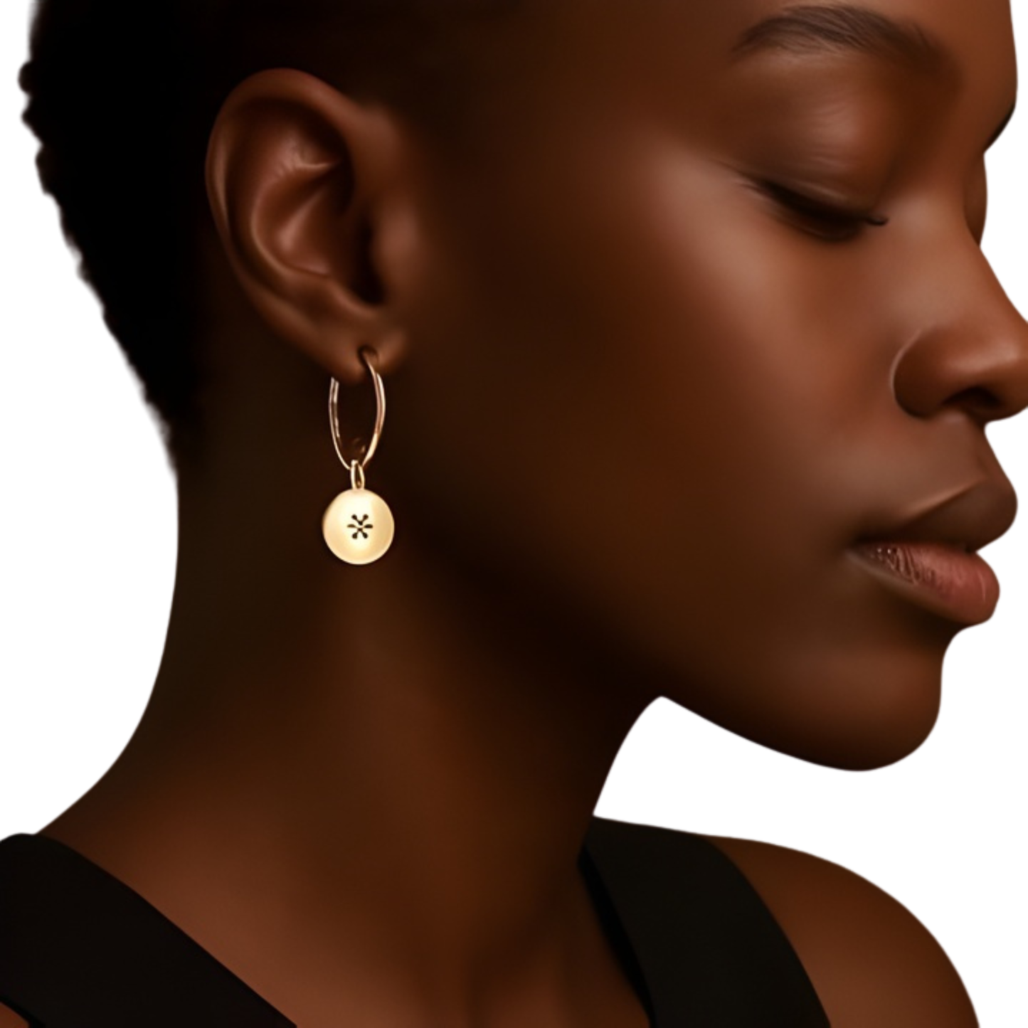 Gold Plated Stacey Diamond Shape Disc Drop Earrings