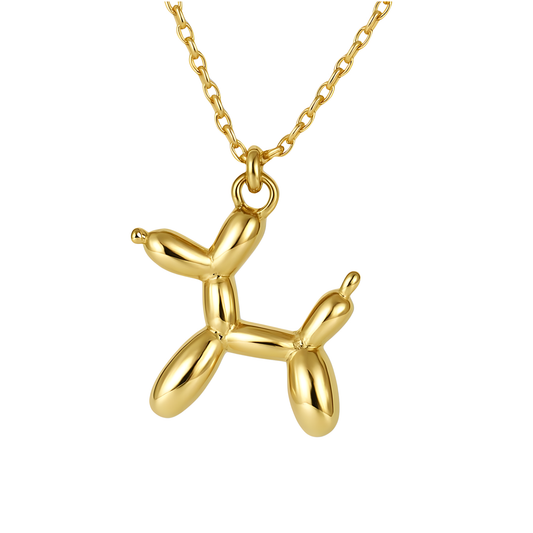 Gold Plated Maria Balloon Toy Poodle Necklace