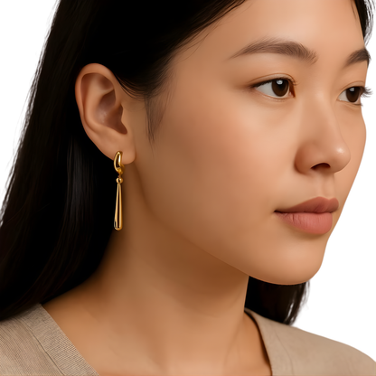 Gold Plated Stacey Pin Drop Earrings