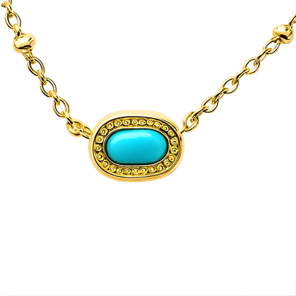 Gold Plated Pink Enamel Presley Halo Necklace