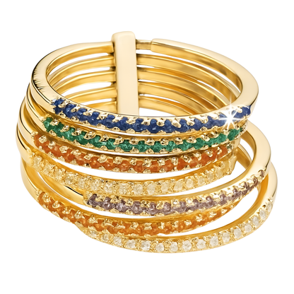 Gold Plated Multicolor Marla Stacking Ring