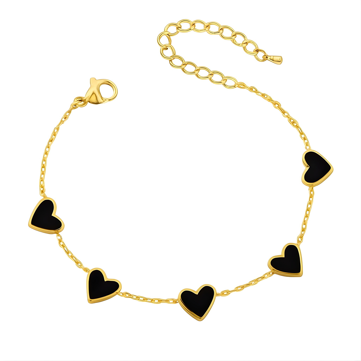 Blue Enamel Jane Heart Chain Link Bracelet