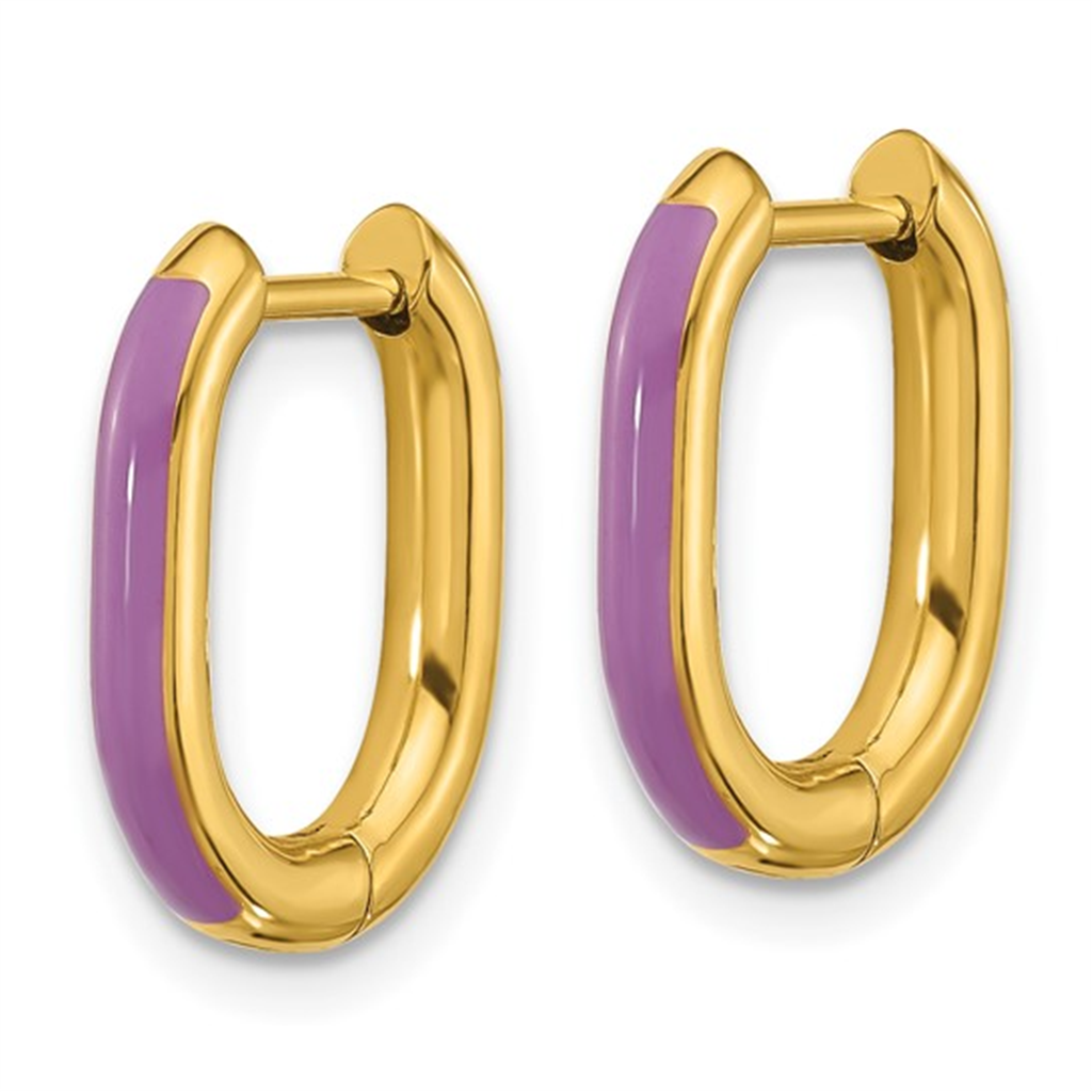 Kenna Enamel Oval Hoop Earrings