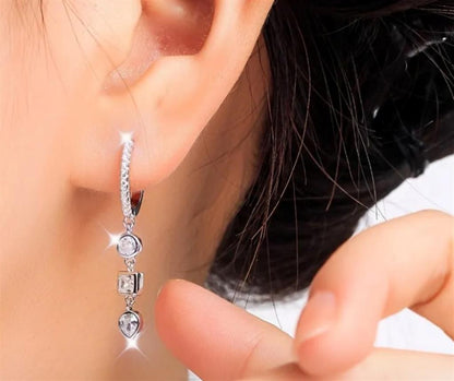 Sterling Silver Bezel Set Twinkle Earrings