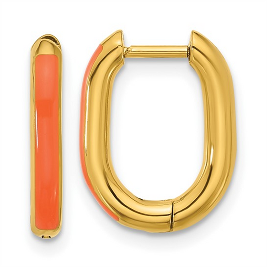 Kenna Enamel Oval Hoop Earrings