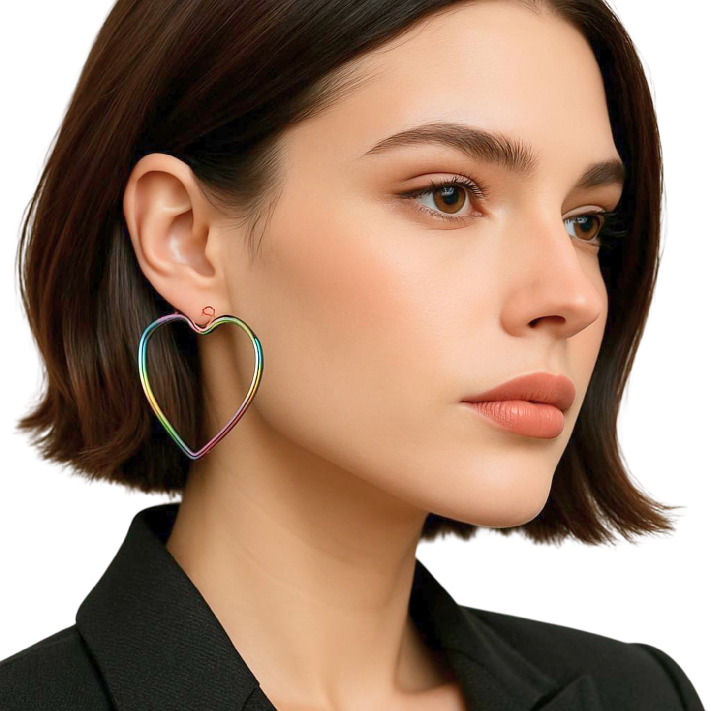 Tara Heart Electric Hoop Earrings