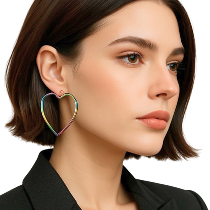 Tara Heart Electric Hoop Earrings
