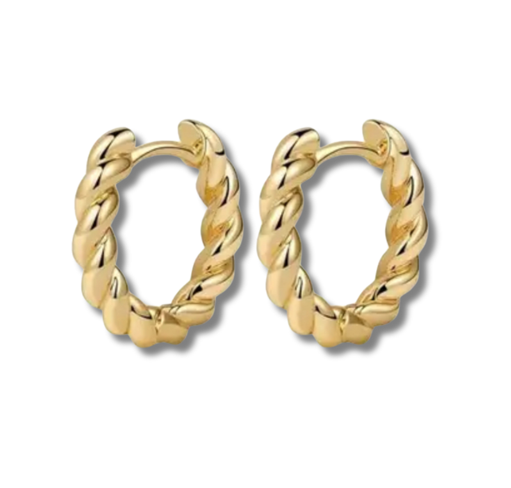 14K Vermeil Braided Hoop Earrings