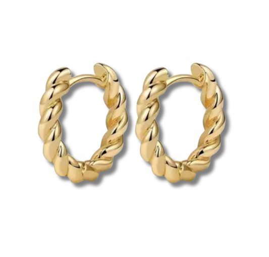 14K Vermeil Braided Hoop Earrings