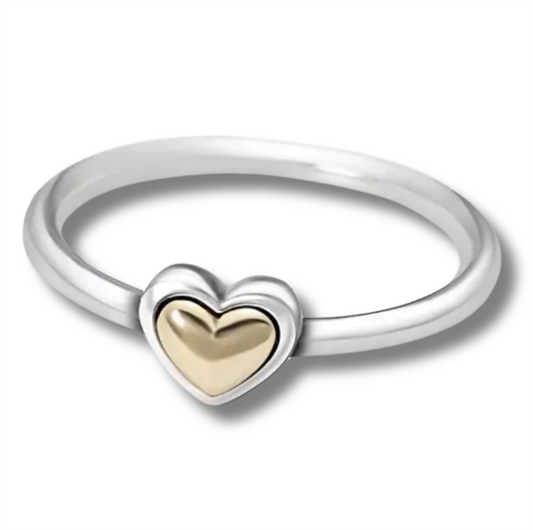Sterling Silver & 14K Vermeil Heart Ring