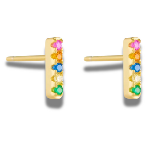 14K Vermeil Colorburst Bar Earrings