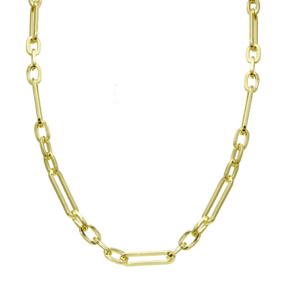 18K Elongated Paperclip Chain Necklace