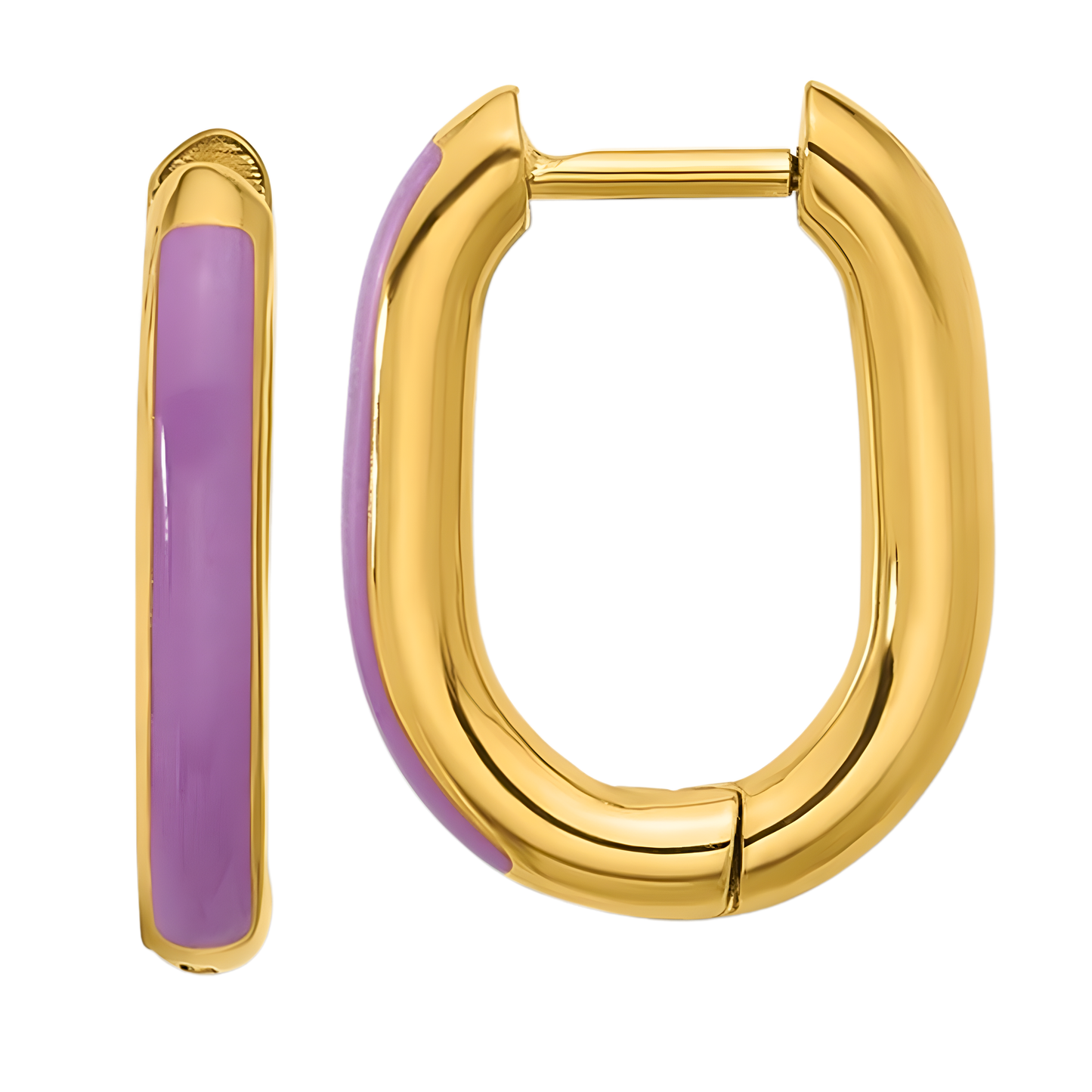 Kenna Enamel Oval Hoop Earrings