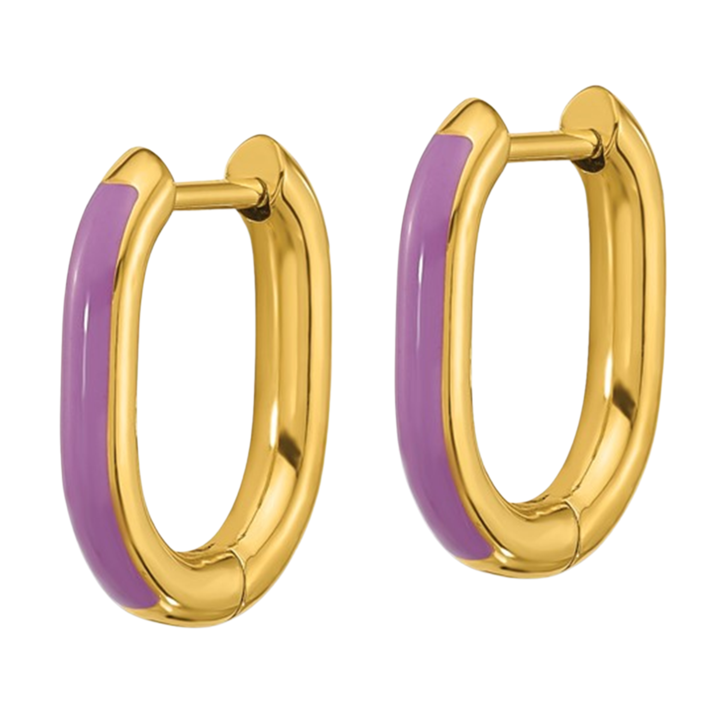 Kenna Enamel Oval Hoop Earrings
