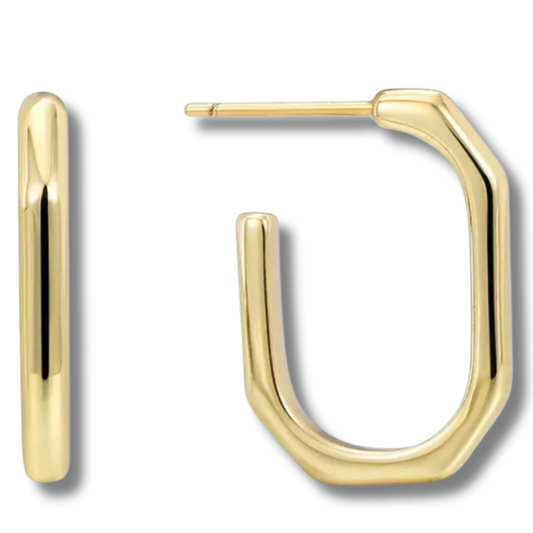 14K Vermeil Geometric Hoop Earrings
