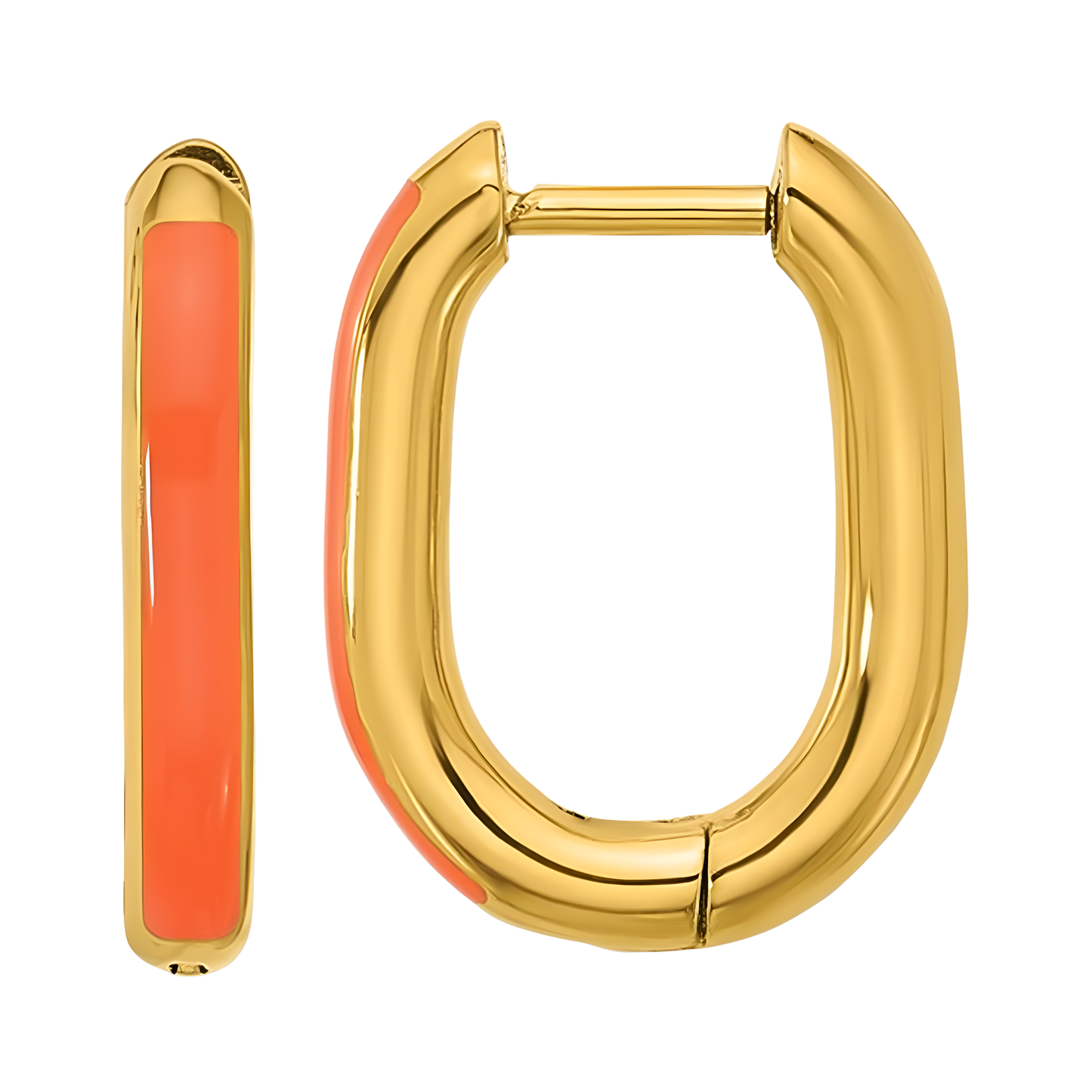 Kenna Enamel Oval Hoop Earrings