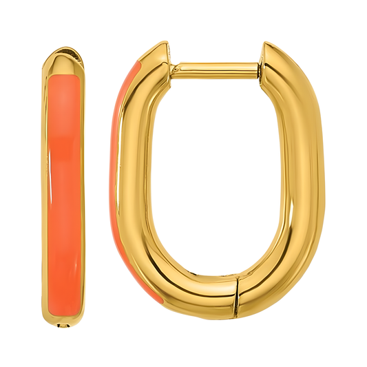 Kenna Enamel Oval Hoop Earrings