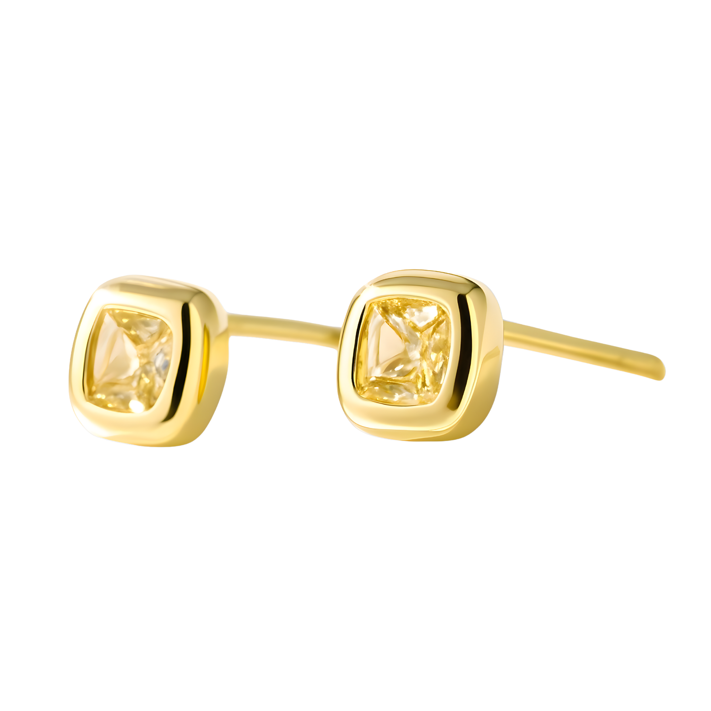 Gold Vermeil Yellow Amanda Bezel Set Earrings