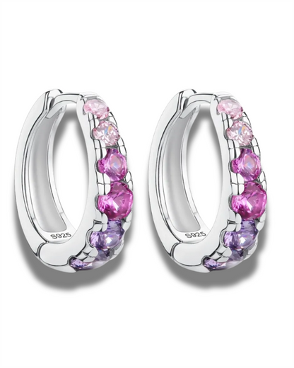 Sterling Silver Blush & Bloom Hoop Earrings