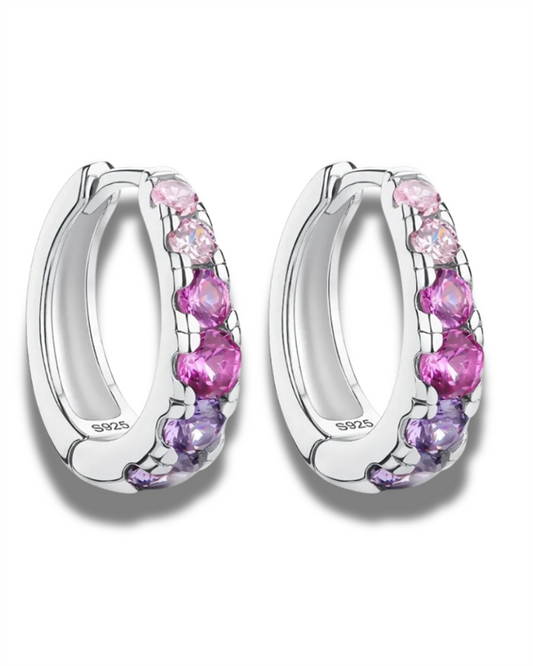 Sterling Silver Blush & Bloom Huggie Hoop Earrings