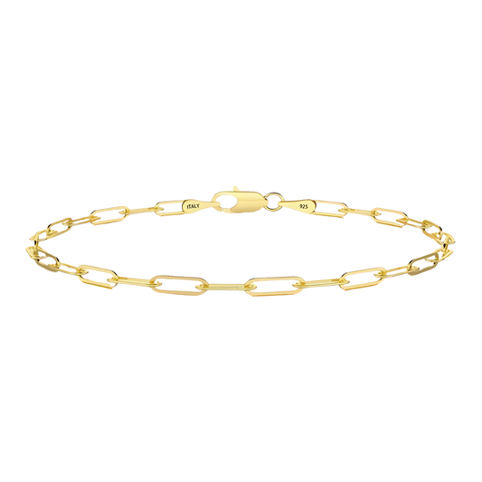 Gold Vermeil Stacey Paperclip Chain Bracelet