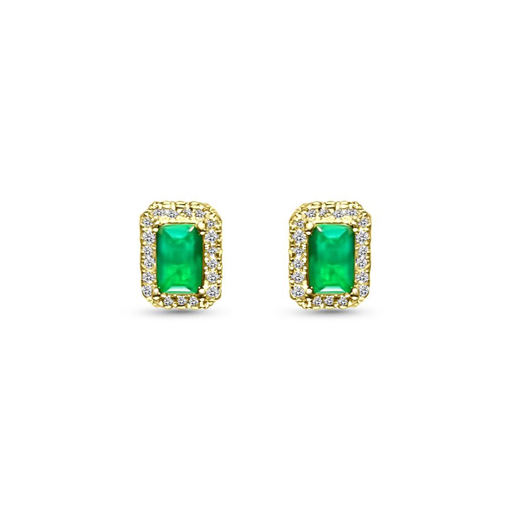 14K Vermeil Halo Stud Earrings