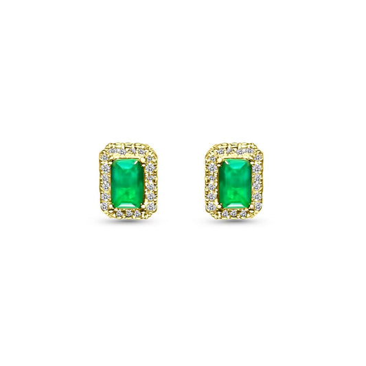 14K Vermeil Halo Stud Earrings