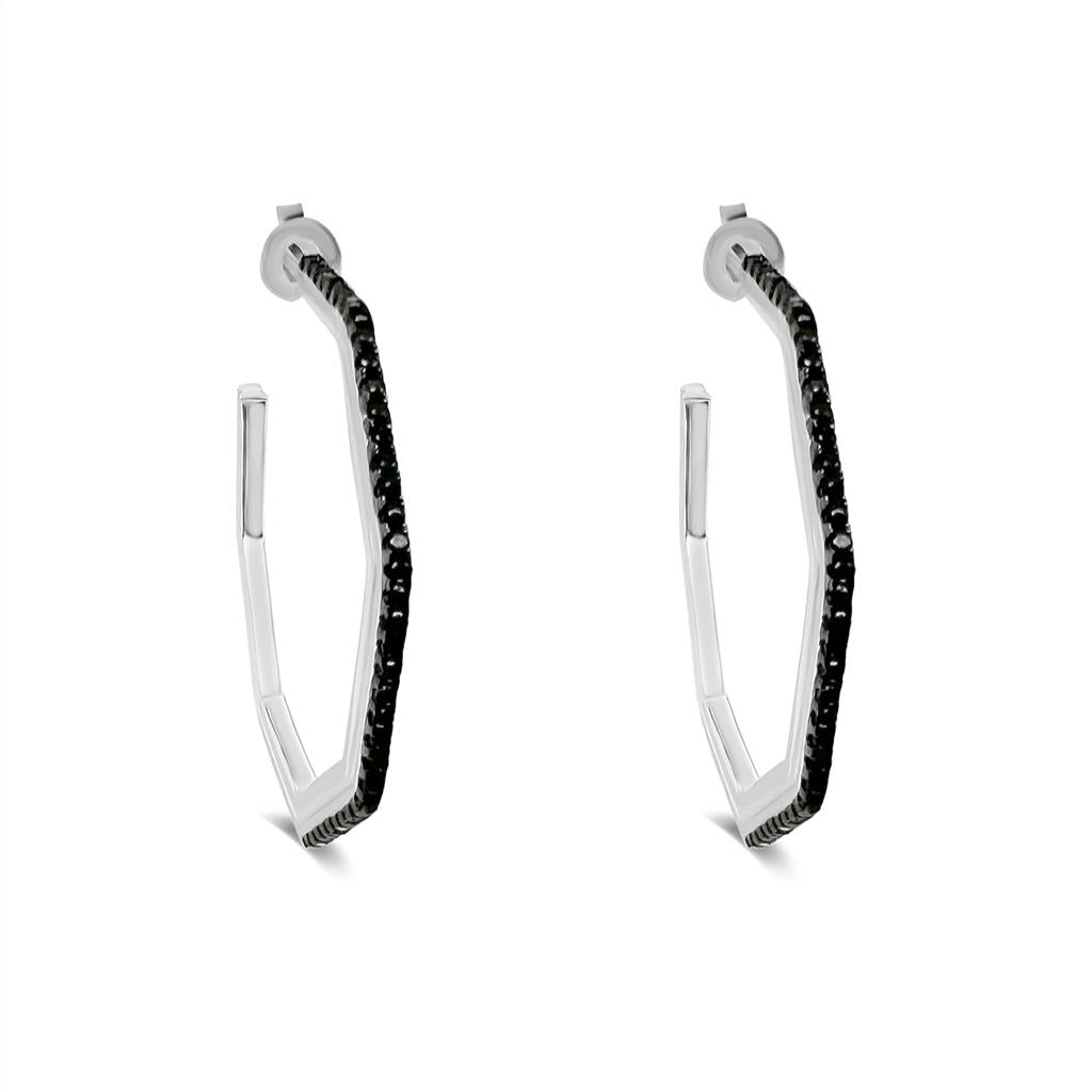Blackened Sterling Silver Hoop Earrings