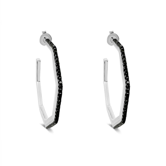 Blackened Sterling Silver Hoop Earrings