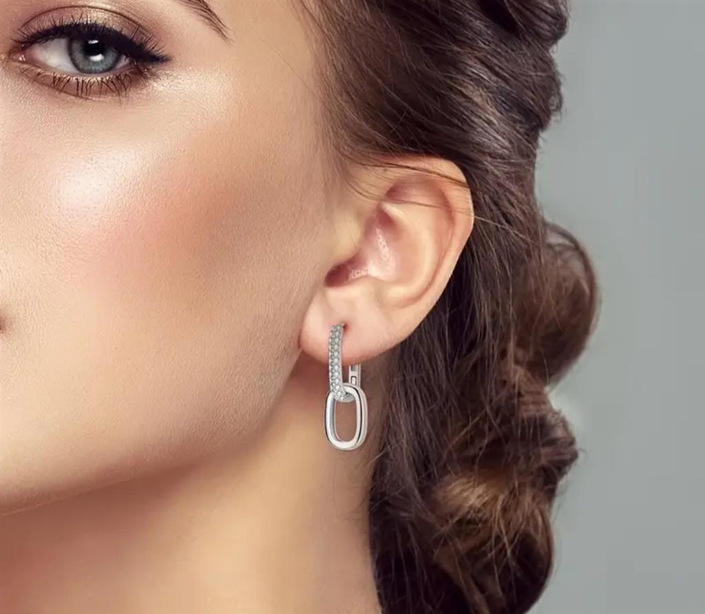 18K Vermeil & Sterling Silver Paperclip Earrings
