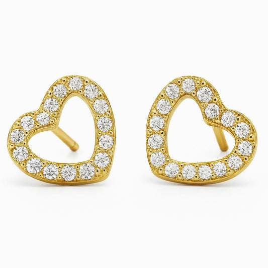 14K Vermeil Open Heart Earrings