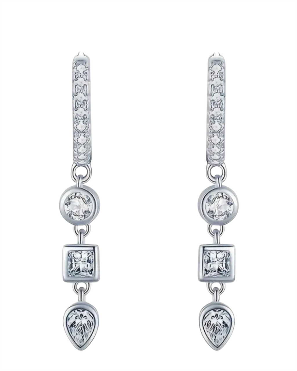 Sterling Silver Bezel Set Twinkle Earrings