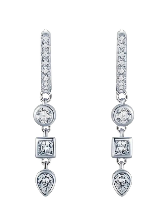 Sterling Silver Bezel Set Twinkle Earrings