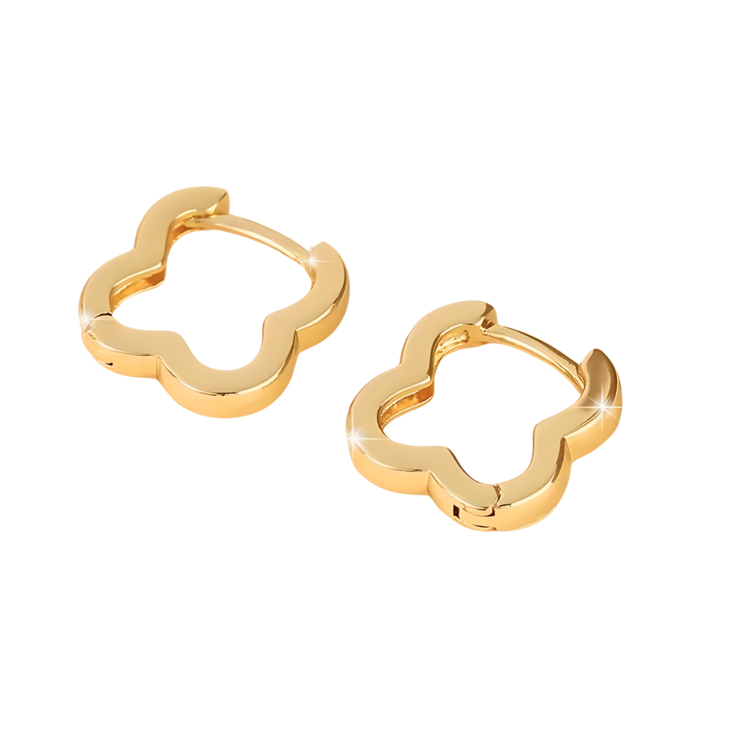 Gold Vermeil Sarah Quatrefoil Hoop Earrings