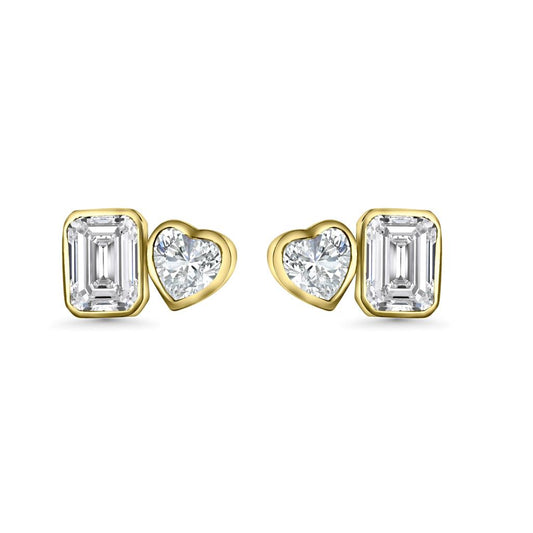 14K Vermeil Toi Et Moi Earrings