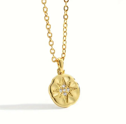 14K Vermeil Sand Dollar North Star Charm