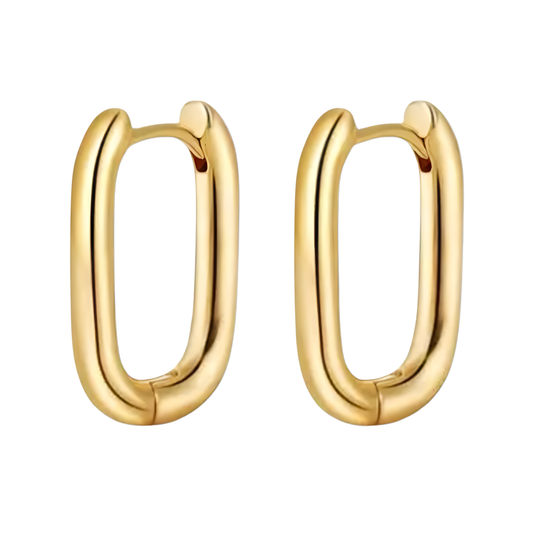 Gold Vermeil Maya Oval Huggie Hoop Earrings
