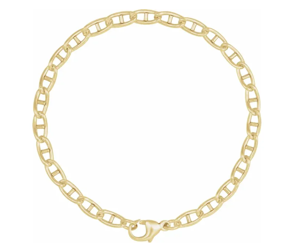 Gold Filled 2.6 mm Anchor Chain Bracelet