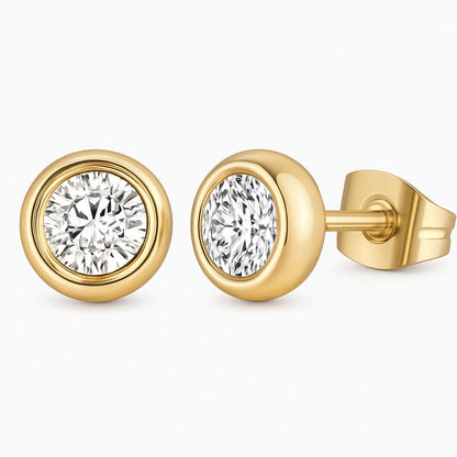 Gold Vermeil Bella Bezel Stud Earrings