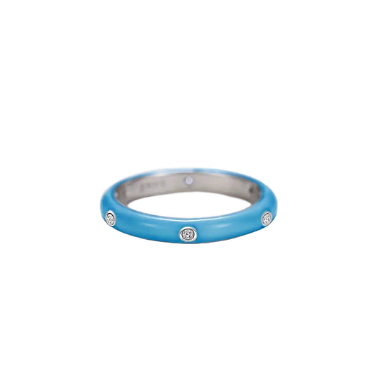 Blue Enamel Vivi Sparkle Ring