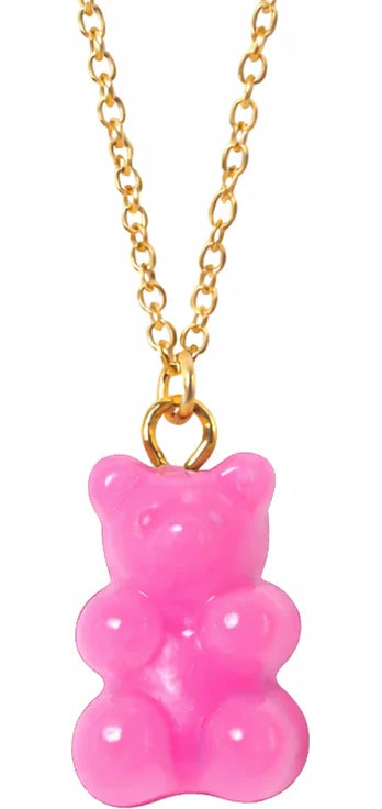 Hot Pink Princess Gummie Bear Necklace