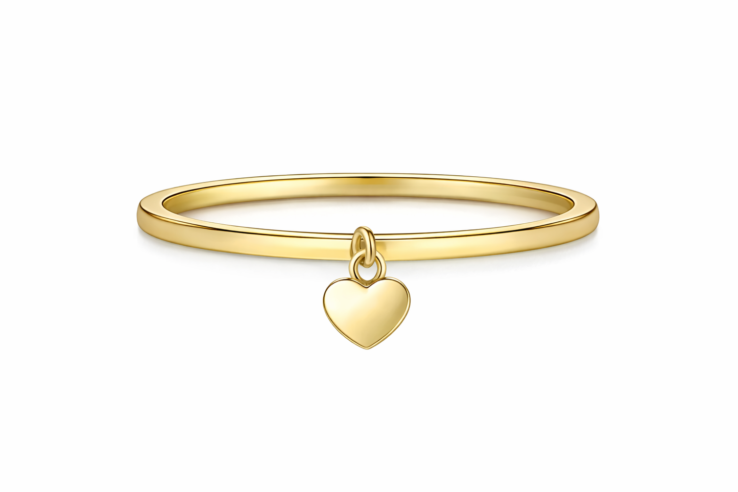 22K Gold Plated Hanging Heart Ring
