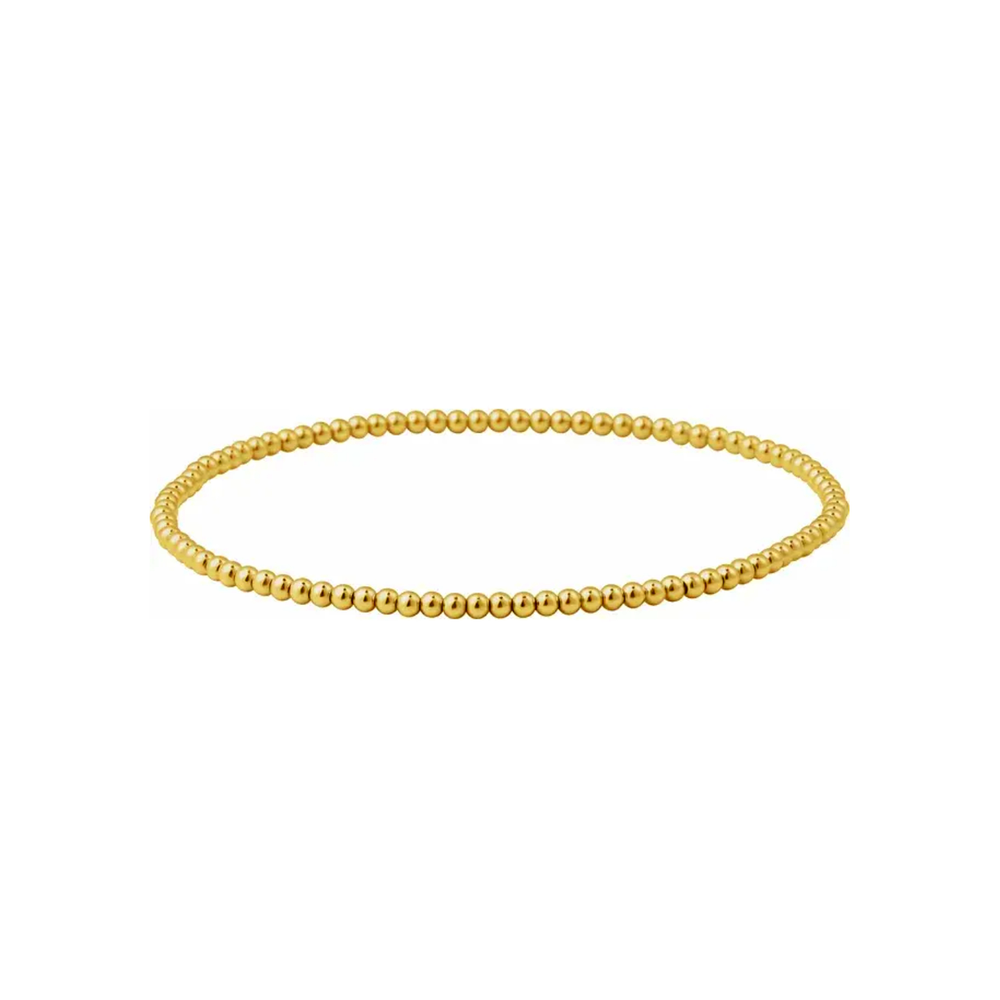 Gold Filled 6mm Beaded Ball Stretchy Bracelet