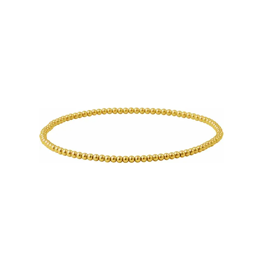 Gold Filled 3mm Beaded Ball Stretchy Bracelet