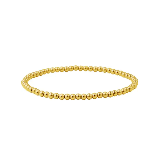 Gold Filled 4mm Beaded Ball Stretchy Bracelet