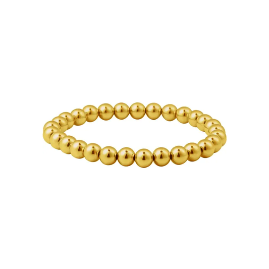 Gold Filled 6mm Beaded Ball Stretchy Bracelet