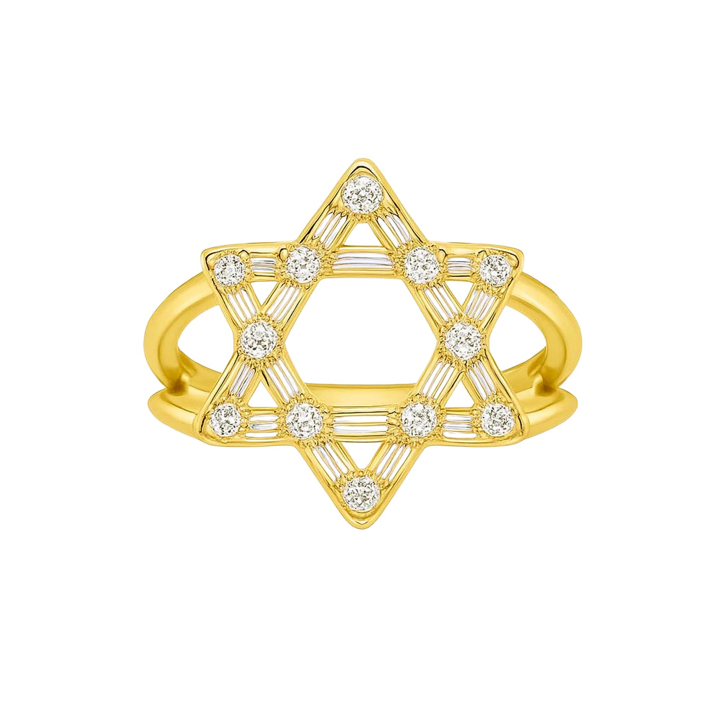 Gold Vermeil Rachel Star of David Ring